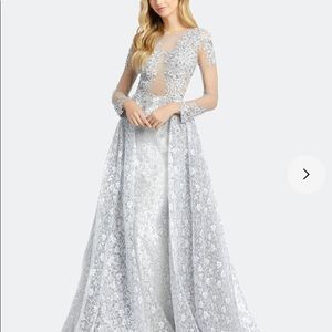 Silver Mac Duggal Evening Gown